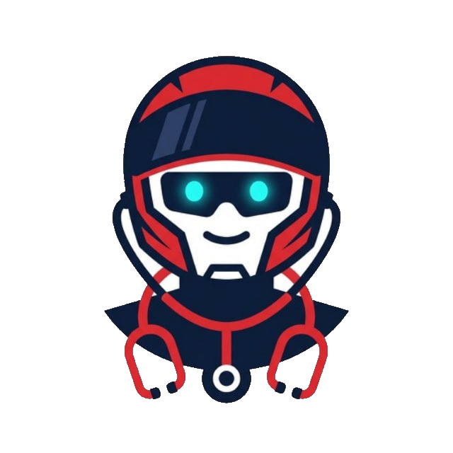 Маскот MotoDoc — робот-доктор в шлеме